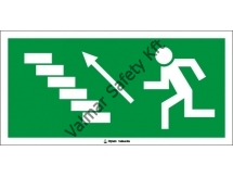 Menekülési út lépcsőn felfelé,balra lépcső szimbólummal(utánvilágító)