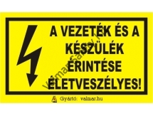 A vezeték és a készülék érintése életveszélyes