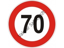 70 km/h sebesség tábla 