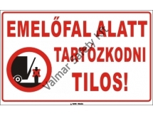 Emelőfal alatt tartózkodni tilos(T)