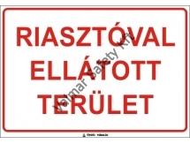 Riasztóval ellátott terület