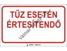 Tűz esetén értesítendő