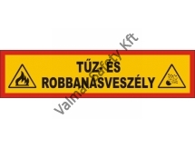 Tűz- és robbanásveszély tábla 