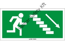 Menekülési út a lépcsőn lefelé, jobbra (lépcső szimbólummal)nm