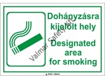 Dohányzásra kijelölt hely, magyar-angol