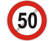 50 km/h sebesség tábla 