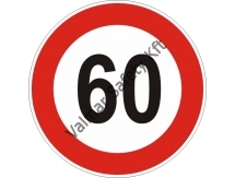 60 km/h sebesség tábla 